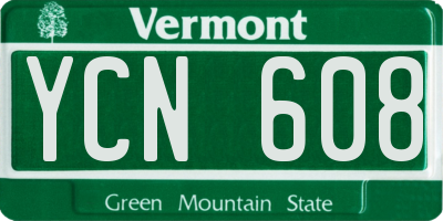 VT license plate YCN608