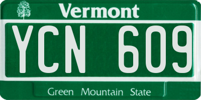 VT license plate YCN609