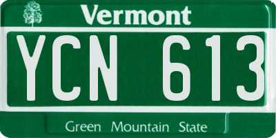 VT license plate YCN613