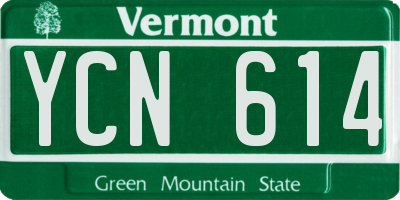 VT license plate YCN614