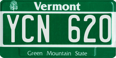 VT license plate YCN620