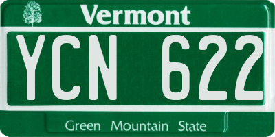 VT license plate YCN622