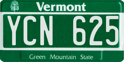 VT license plate YCN625