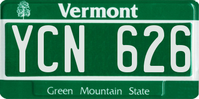 VT license plate YCN626