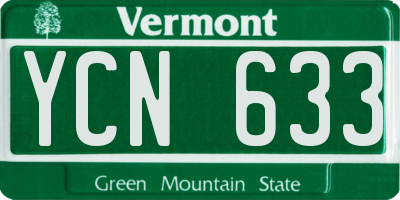 VT license plate YCN633