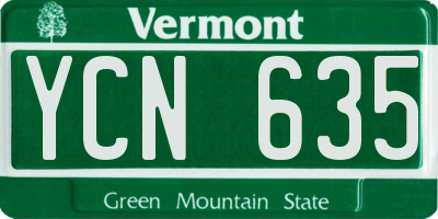 VT license plate YCN635