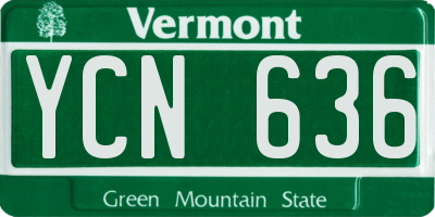 VT license plate YCN636