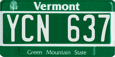 VT license plate YCN637