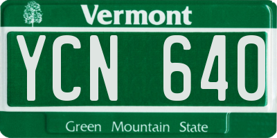 VT license plate YCN640