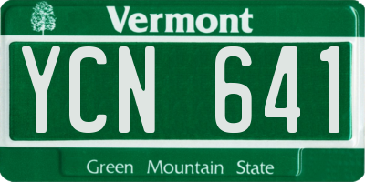VT license plate YCN641