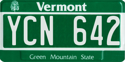 VT license plate YCN642