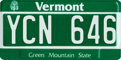 VT license plate YCN646