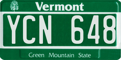 VT license plate YCN648