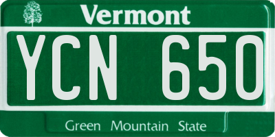 VT license plate YCN650