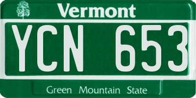 VT license plate YCN653