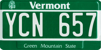 VT license plate YCN657