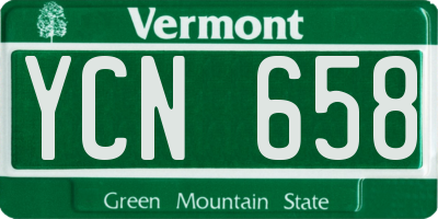 VT license plate YCN658