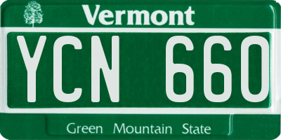 VT license plate YCN660