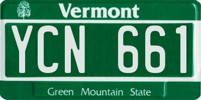 VT license plate YCN661