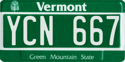 VT license plate YCN667