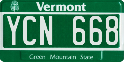 VT license plate YCN668