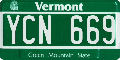 VT license plate YCN669