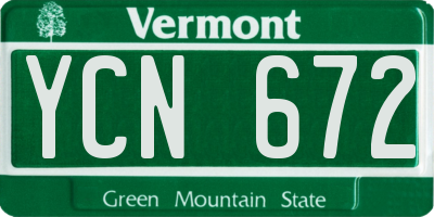 VT license plate YCN672