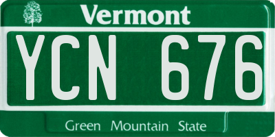 VT license plate YCN676