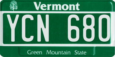 VT license plate YCN680