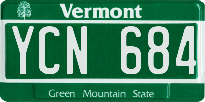 VT license plate YCN684