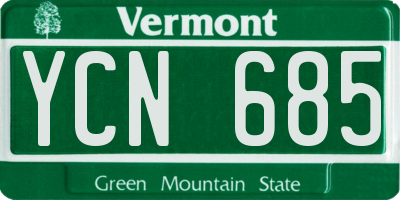 VT license plate YCN685