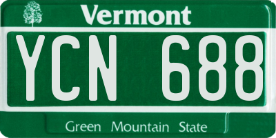 VT license plate YCN688