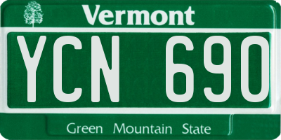 VT license plate YCN690