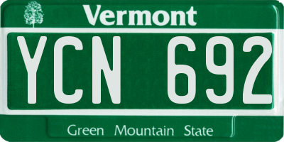 VT license plate YCN692