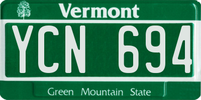 VT license plate YCN694