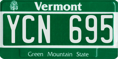 VT license plate YCN695