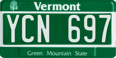 VT license plate YCN697