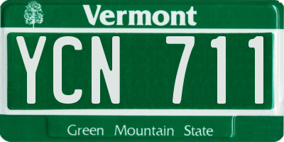 VT license plate YCN711