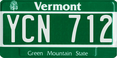 VT license plate YCN712