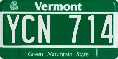 VT license plate YCN714