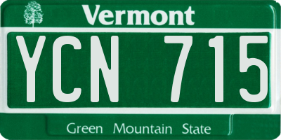 VT license plate YCN715