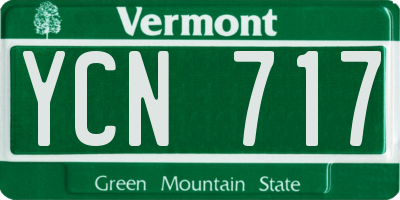 VT license plate YCN717