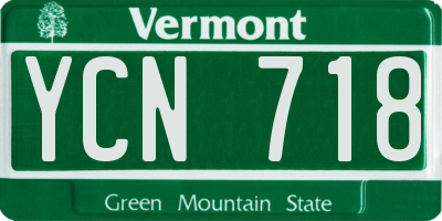 VT license plate YCN718