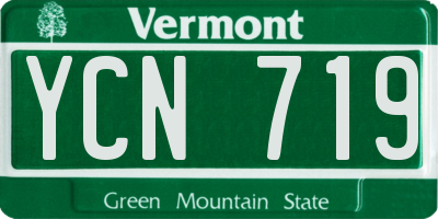 VT license plate YCN719