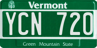 VT license plate YCN720