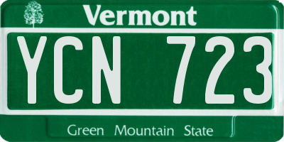 VT license plate YCN723