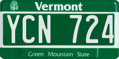 VT license plate YCN724