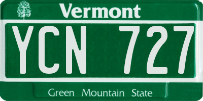 VT license plate YCN727