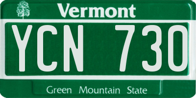 VT license plate YCN730