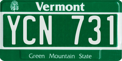 VT license plate YCN731